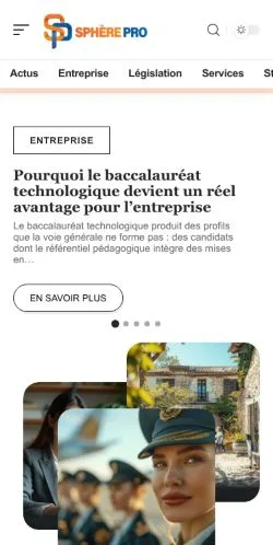 Anteprima del sito Sphère Pro, referenziato per la pubblicazione di articoli sponsorizzati