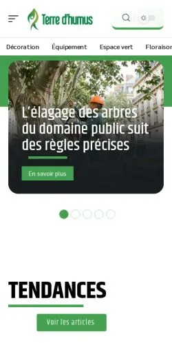 Podgląd witryny Terrre d’Humus, ujętej jako miejsce publikacji artykułów sponsorowanych