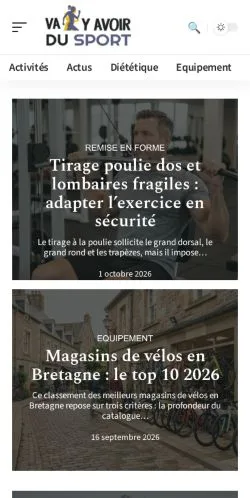 Vista previa del sitio Va Y Avoir Du Sport, referenciado para publicar artículos patrocinados