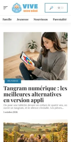 Anteprima del sito Vive Mon Bébé, referenziato per la pubblicazione di articoli sponsorizzati