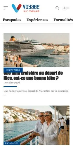 Anteprima del sito Voyage sur Mesure, referenziato per la pubblicazione di articoli sponsorizzati