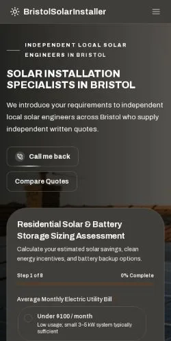 Aperçu du site BristolSolarInstaller, référencé pour publier un article sponsorisé