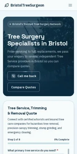Anteprima del sito BristolTreeSurgeon, referenziato per la pubblicazione di articoli sponsorizzati