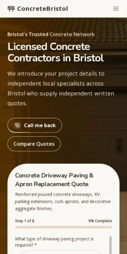 Vista previa del sitio ConcreteBristol, referenciado para publicar artículos patrocinados