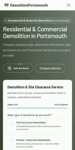 Anteprima del sito DemolitionPortsmouth, referenziato per la pubblicazione di articoli sponsorizzati