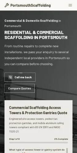 Forhåndsvisning af PortsmouthScaffolding, opført til udgivelse af sponsorerede artikler