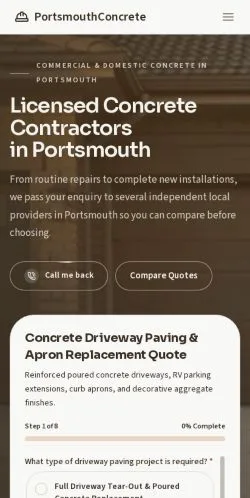 Anteprima del sito PortsmouthConcrete, referenziato per la pubblicazione di articoli sponsorizzati