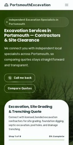Vista previa del sitio PortsmouthExcavation, referenciado para publicar artículos patrocinados