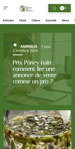 스폰서 기사 게재 매체로 등록된 La Maison Des Animaux 사이트 미리보기