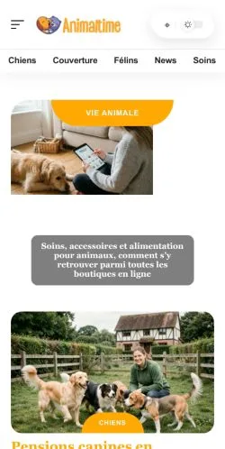 Vista previa del sitio Animal Time, referenciado para publicar artículos patrocinados