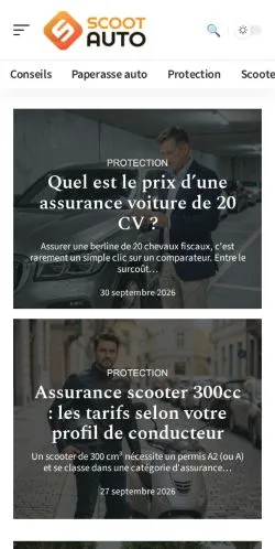 Anteprima del sito Scoot Auto, referenziato per la pubblicazione di articoli sponsorizzati