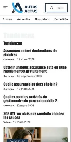 스폰서 기사 게재 매체로 등록된 Autos Actus 사이트 미리보기