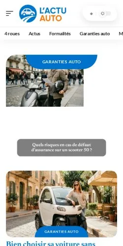 Anteprima del sito Actu Auto, referenziato per la pubblicazione di articoli sponsorizzati