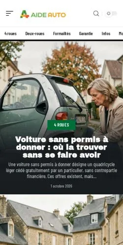 Anteprima del sito Aide Auto, referenziato per la pubblicazione di articoli sponsorizzati