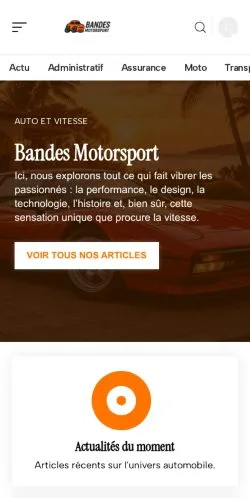 Vista previa del sitio Bandes Motorsport, referenciado para publicar artículos patrocinados