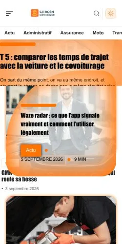 Vorschau der Website Citroën Côte d'Azur, gelistet für die Veröffentlichung gesponserter Artikel