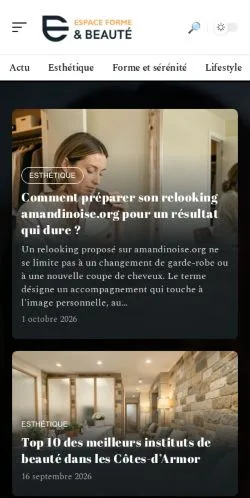 스폰서 기사 게재 매체로 등록된 Espace Forme et Beauté 사이트 미리보기