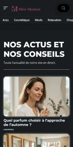 Förhandsvisning av webbplatsen Miss Marion, listad för publicering av sponsrade artiklar