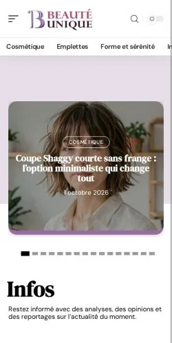 スポンサード記事の掲載先として登録されたBeauté Uniqueのサイトプレビュー