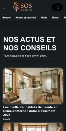 スポンサード記事の掲載先として登録されたSOS Beautéのサイトプレビュー
