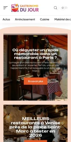 스폰서 기사 게재 매체로 등록된 Gastronomie du Jour 사이트 미리보기