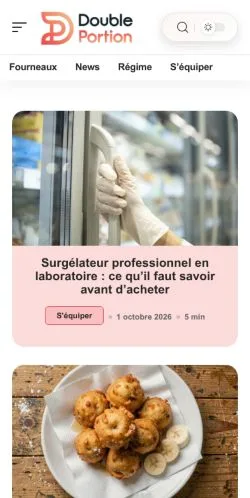 Vista previa del sitio Double Portion, referenciado para publicar artículos patrocinados