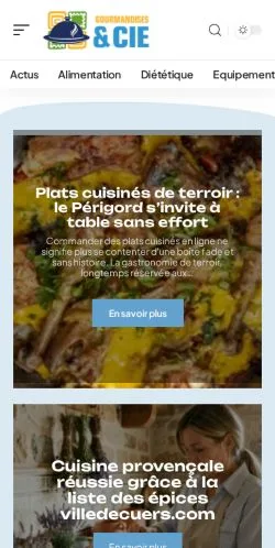 Aperçu du site Gourmandises et Cie, référencé pour publier un article sponsorisé