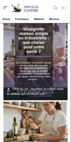 Anteprima del sito Mon Blog Cuisine, referenziato per la pubblicazione di articoli sponsorizzati