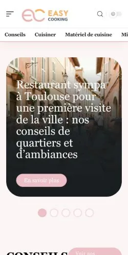 Anteprima del sito Easy Cooking, referenziato per la pubblicazione di articoli sponsorizzati