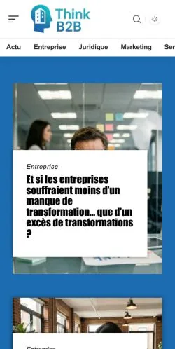 Anteprima del sito Think B2B, referenziato per la pubblicazione di articoli sponsorizzati