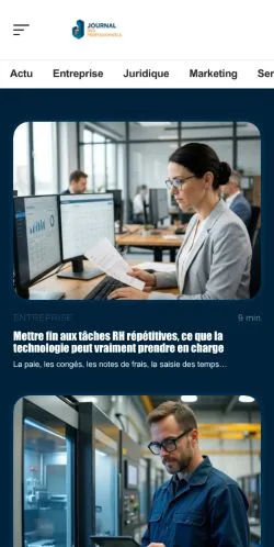 スポンサード記事の掲載先として登録されたJournal Des Professionnelsのサイトプレビュー