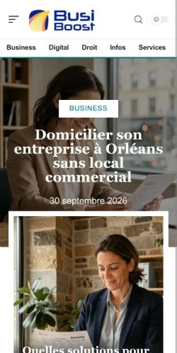 Vista previa del sitio BusiBoost, referenciado para publicar artículos patrocinados