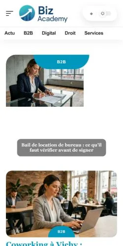 Vorschau der Website Biz Academy, gelistet für die Veröffentlichung gesponserter Artikel