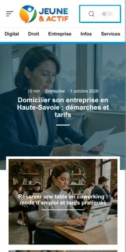 スポンサード記事の掲載先として登録されたJeune et Actifのサイトプレビュー