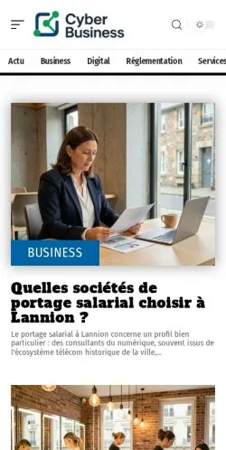 Aperçu du site Cyber Business, référencé pour publier un article sponsorisé