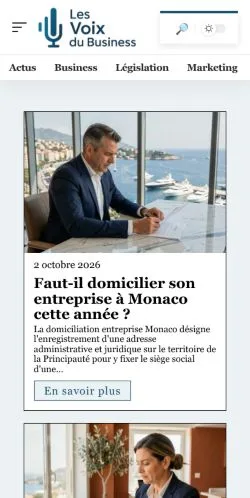 Vorschau der Website Les Voix Du Business, gelistet für die Veröffentlichung gesponserter Artikel