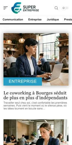 Vista previa del sitio Super Entreprise, referenciado para publicar artículos patrocinados
