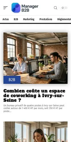 Anteprima del sito Manager B2B, referenziato per la pubblicazione di articoli sponsorizzati
