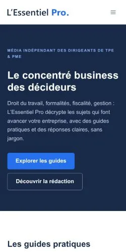 スポンサード記事の掲載先として登録されたL'Essentiel Proのサイトプレビュー