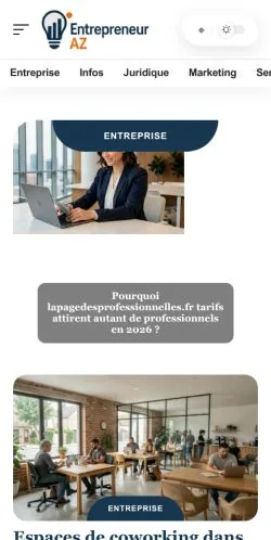 Podgląd witryny Entrepreneur AZ, ujętej jako miejsce publikacji artykułów sponsorowanych