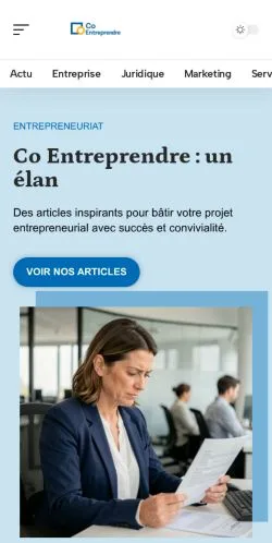 스폰서 기사 게재 매체로 등록된 Co Entreprendre 사이트 미리보기