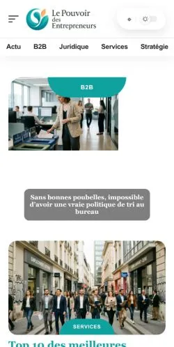 Forhåndsvisning af Le Pouvoir des Entrepreneurs, opført til udgivelse af sponsorerede artikler