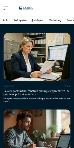 Vista previa del sitio Place Des Industries, referenciado para publicar artículos patrocinados