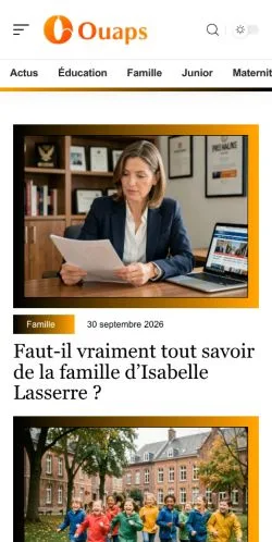 スポンサード記事の掲載先として登録されたOuaps Familleのサイトプレビュー