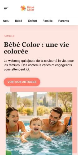 Anteprima del sito Bébé Color, referenziato per la pubblicazione di articoli sponsorizzati