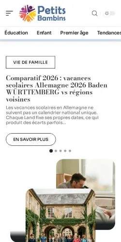 Anteprima del sito Petits Bambins, referenziato per la pubblicazione di articoli sponsorizzati