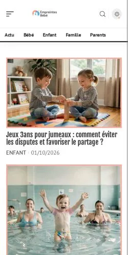 Vorschau der Website Empreintes Bébé, gelistet für die Veröffentlichung gesponserter Artikel