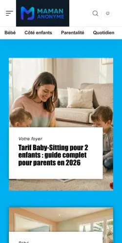 스폰서 기사 게재 매체로 등록된 Maman Anonyme 사이트 미리보기