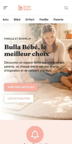 スポンサード記事の掲載先として登録されたBulla Bébéのサイトプレビュー