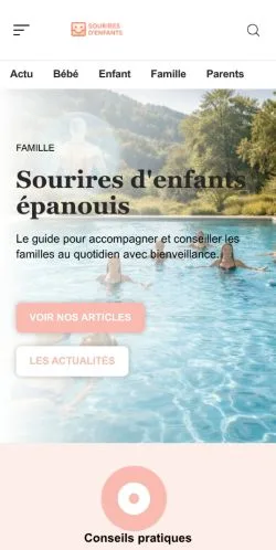 Aperçu du site Sourires D'Enfants, référencé pour publier un article sponsorisé